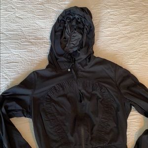 Women's Black Hooded Top